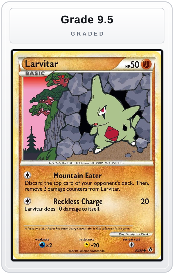 Graded - Larvitar (50) — Grade 9.5 graded overlay