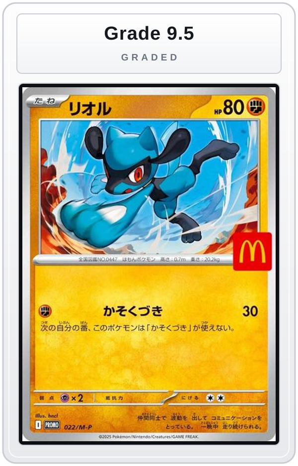 Graded - Riolu - 022/M-P — Grade 9.5 graded overlay