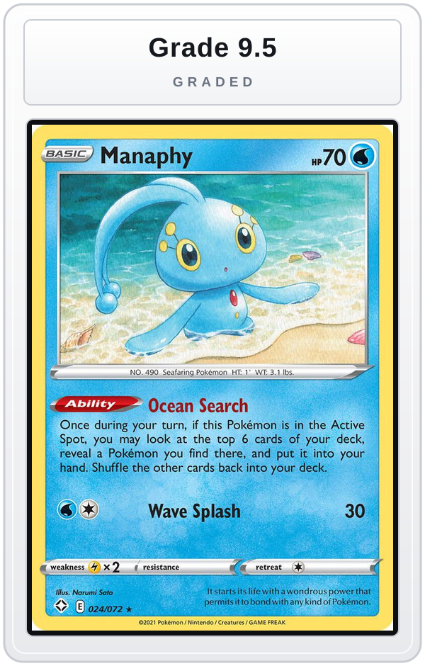 Graded - Manaphy — Grade 9.5 graded overlay