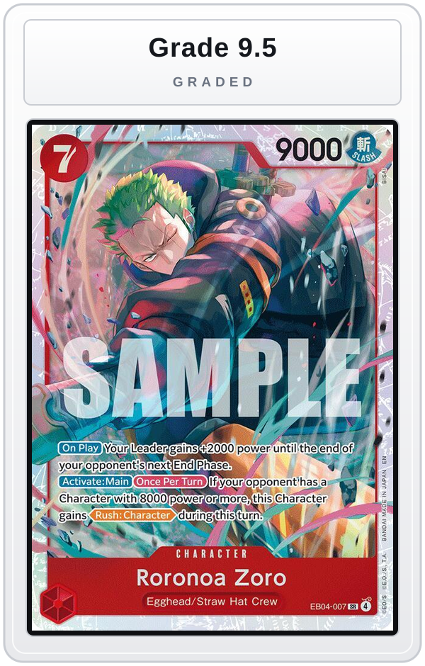Graded - Roronoa Zoro (EB04-007) — Grade 9.5 graded overlay