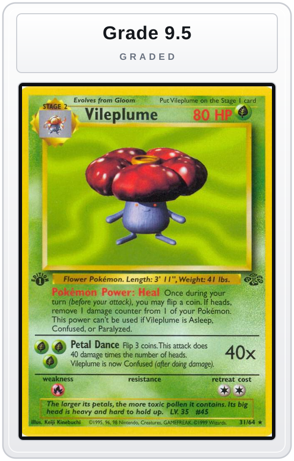 Graded - Vileplume (31) — Grade 9.5 graded overlay