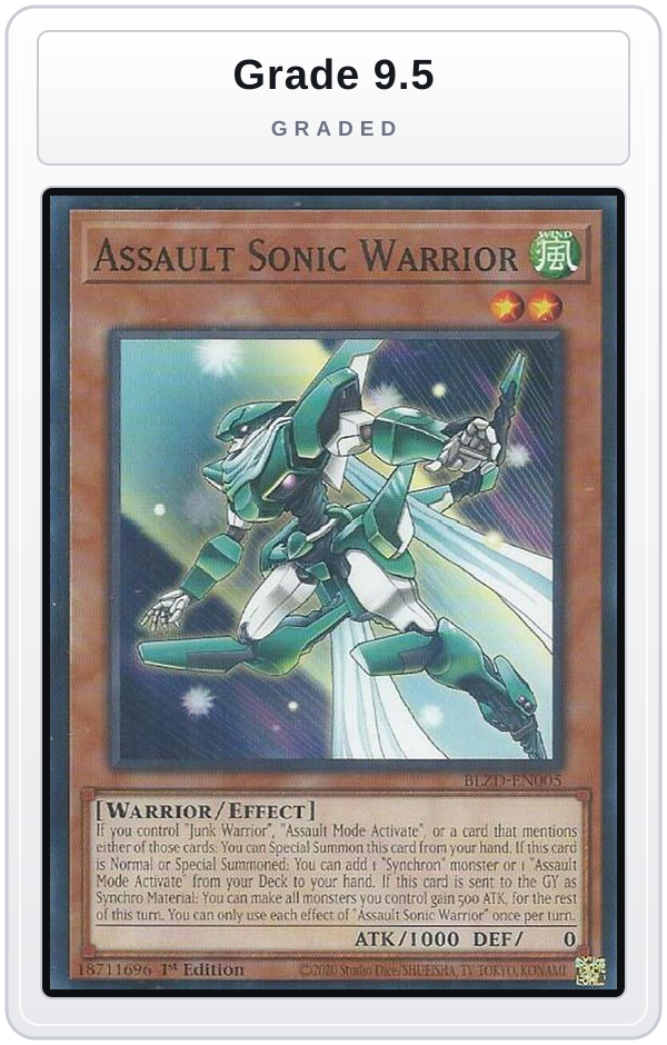 Graded - Assault Sonic Warrior — Grade 9.5 graded overlay