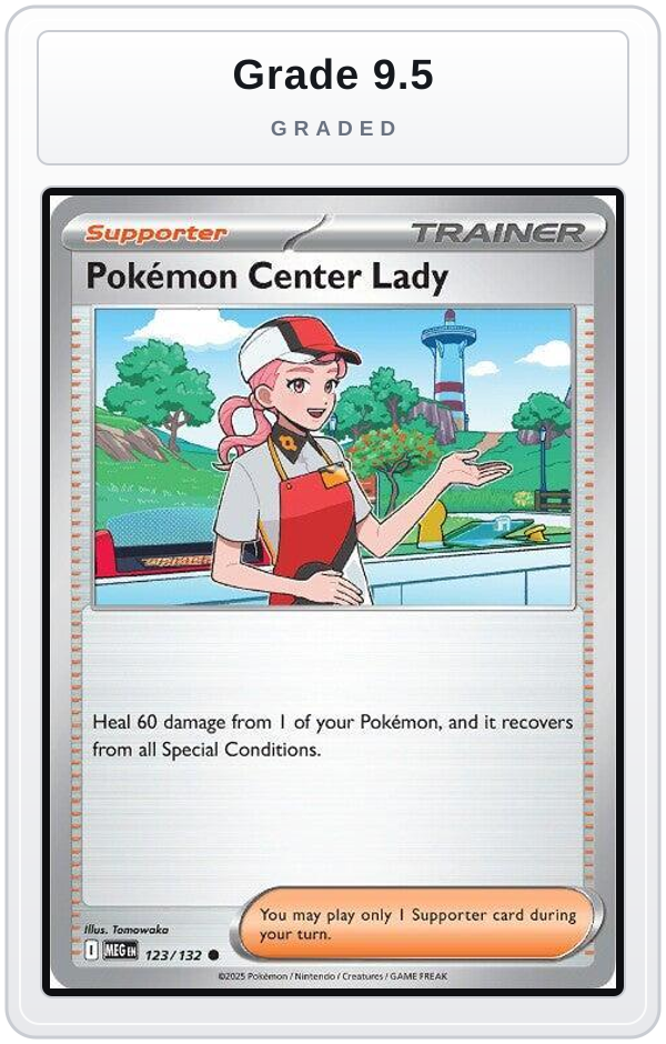 Graded - Pokemon Center Lady — Grade 9.5 graded overlay