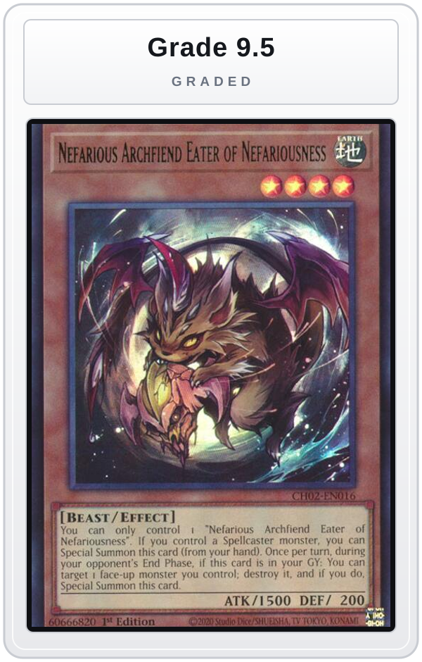 Graded - Nefarious Archfiend Eater of Nefariousness — Grade 9.5 graded overlay