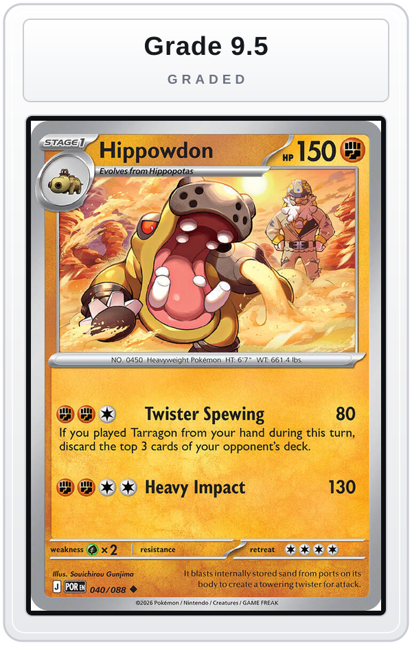 Graded - Hippowdon — Grade 9.5 graded overlay