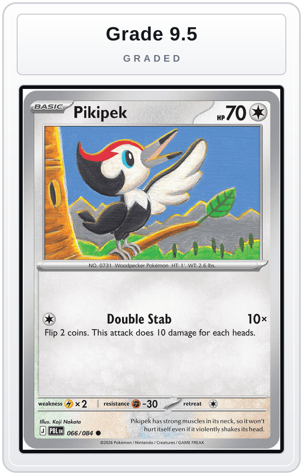 Graded - Pikipek — Grade 9.5 graded overlay