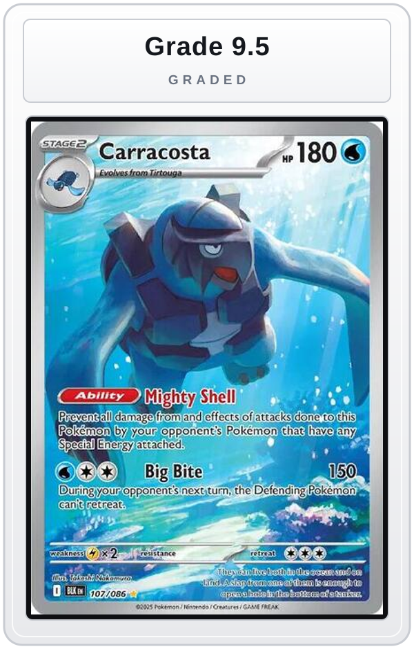 Graded - Carracosta - 107/086 — Grade 9.5 graded overlay