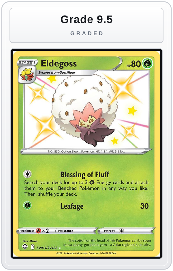 Graded - Eldegoss — Grade 9.5 graded overlay