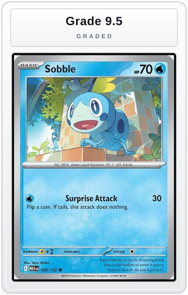 Graded - Sobble — Grade 9.5 graded overlay