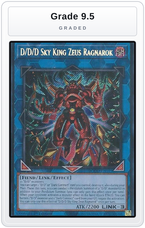 Graded - D/D/D Sky King Zeus Ragnarok — Grade 9.5 graded overlay