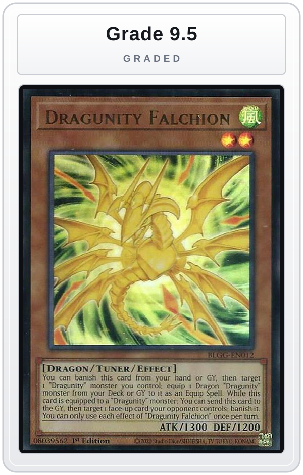 Graded - Dragunity Falchion — Grade 9.5 graded overlay