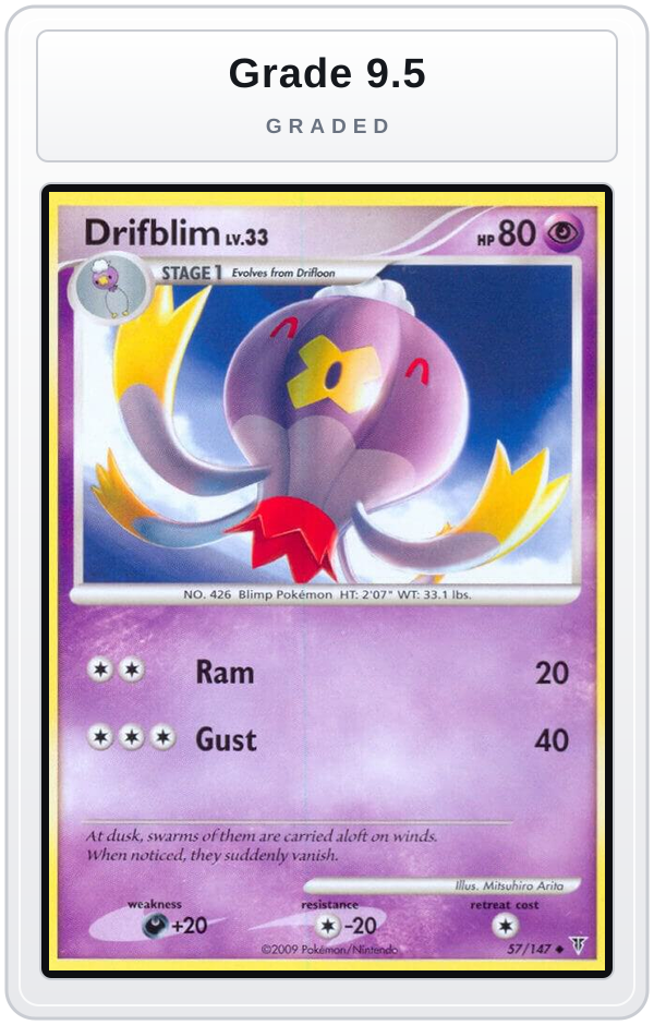 Graded - Drifblim — Grade 9.5 graded overlay