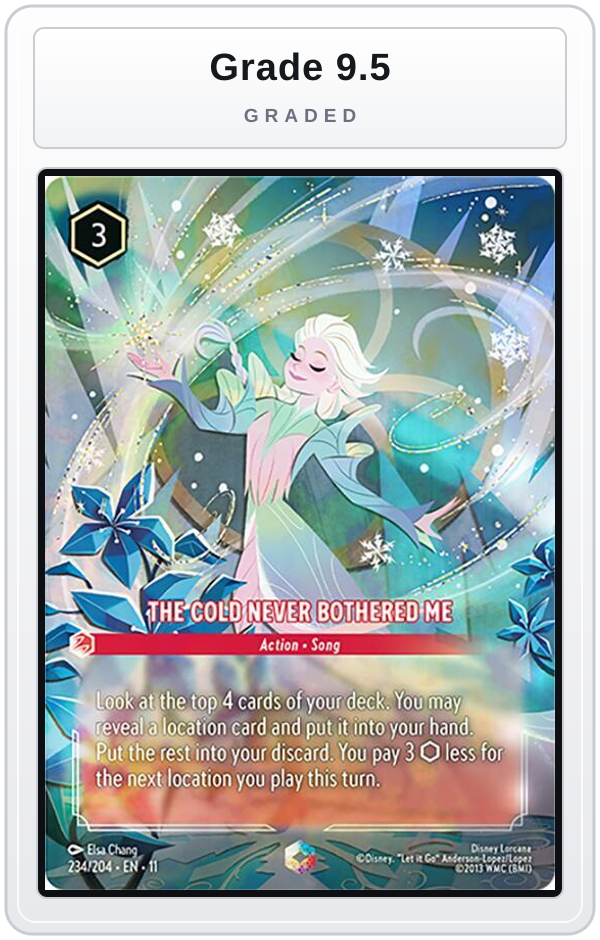 Graded - The Cold Never Bothered Me (Enchanted) — Grade 9.5 graded overlay