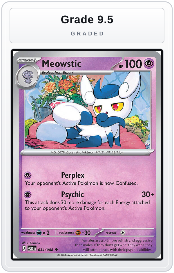 Graded - Meowstic — Grade 9.5 graded overlay