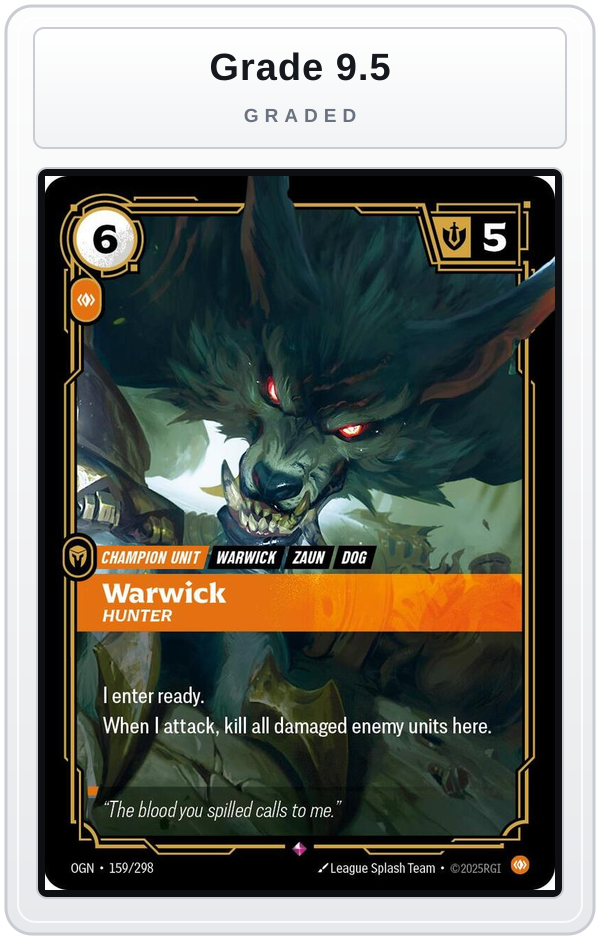 Graded - Warwick, Hunter — Grade 9.5 graded overlay