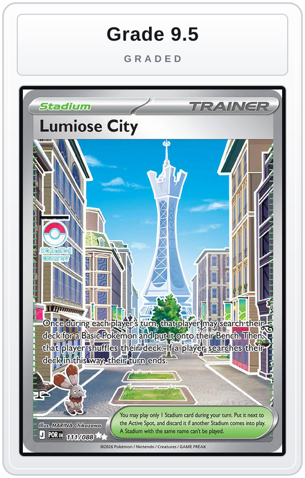 Graded - Lumiose City - 111/088 — Grade 9.5 graded overlay