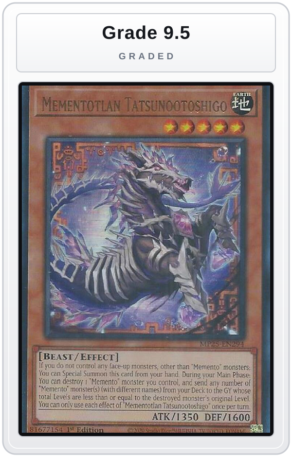 Graded - Mementotlan Tatsunootoshigo — Grade 9.5 graded overlay