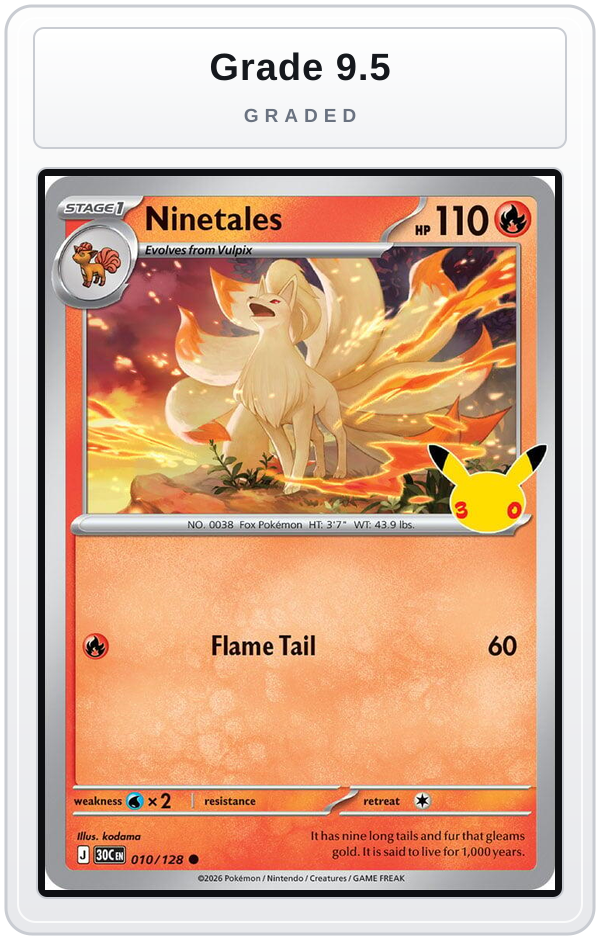 Graded - Ninetales — Grade 9.5 graded overlay