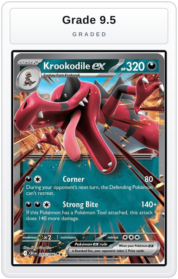 Graded - Krookodile ex — Grade 9.5 graded overlay