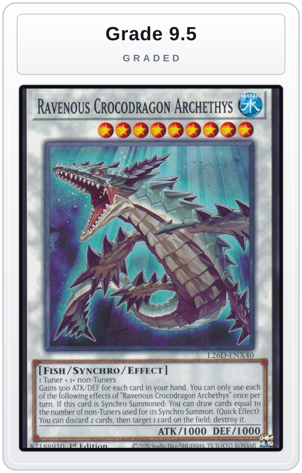 Graded - Ravenous Crocodragon Archethys — Grade 9.5 graded overlay