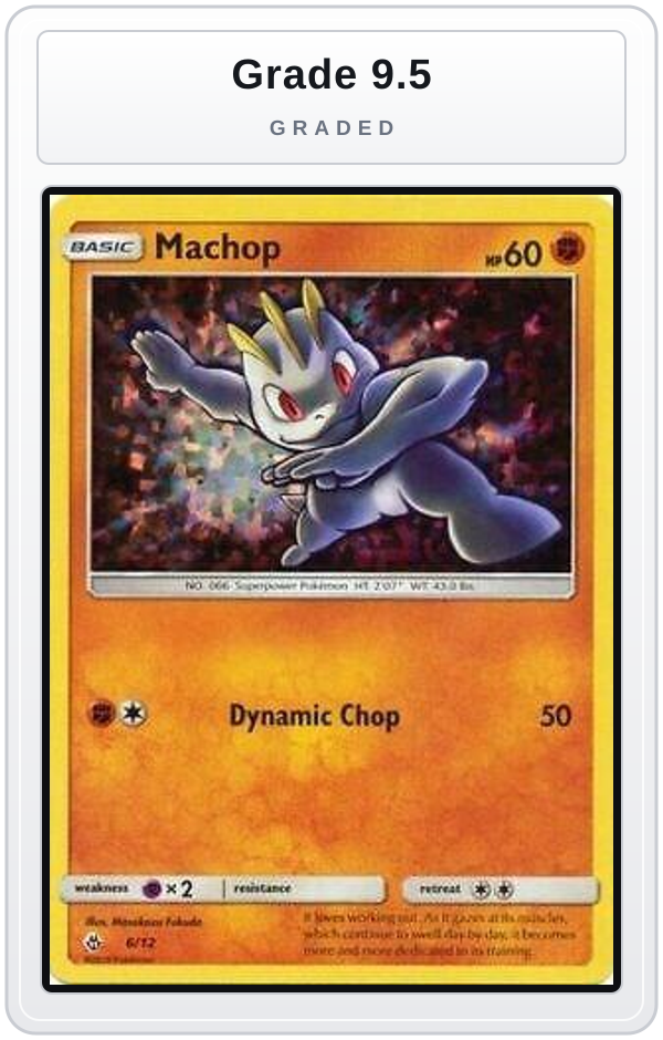 Graded - Machop - 6/12 — Grade 9.5 graded overlay