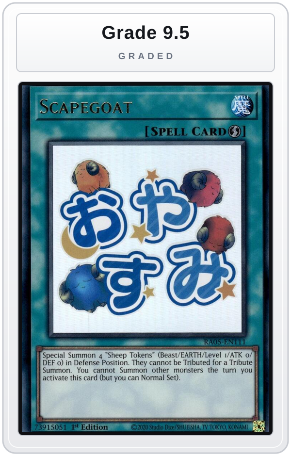 Graded - Scapegoat — Grade 9.5 graded overlay