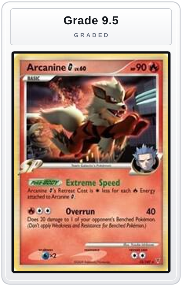 Graded - Arcanine G - 15/147 — Grade 9.5 graded overlay