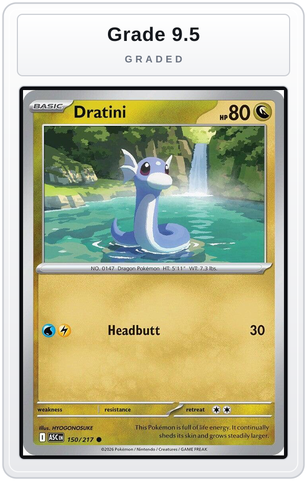 Graded - Dratini — Grade 9.5 graded overlay