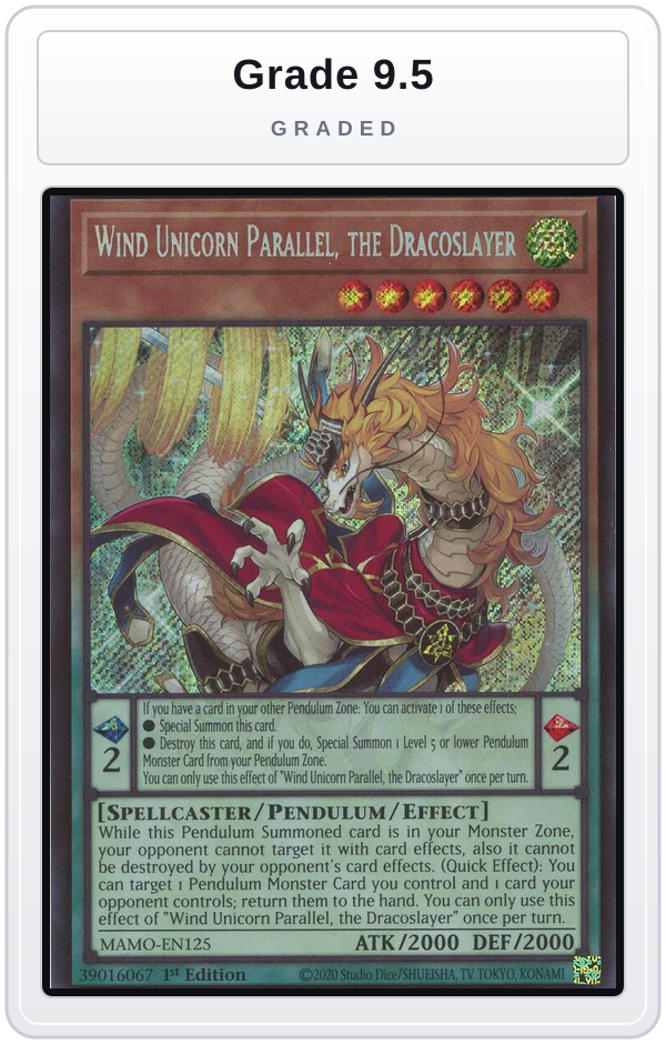 Graded - Wind Unicorn Parallel, the Dracoslayer — Grade 9.5 graded overlay