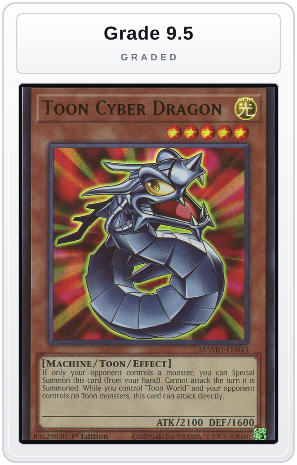 Graded - Toon Cyber Dragon — Grade 9.5 graded overlay