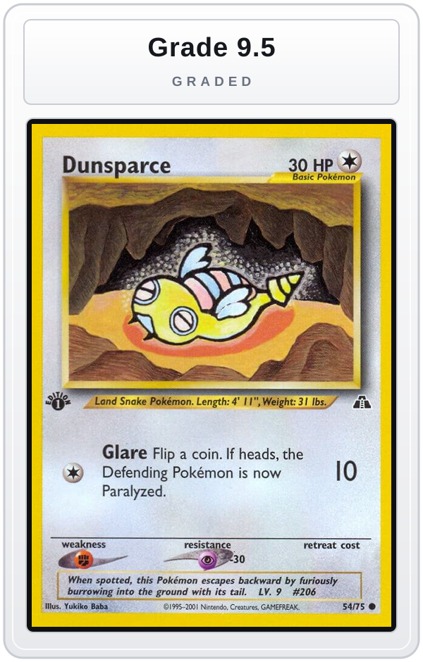 Graded - Dunsparce — Grade 9.5 graded overlay