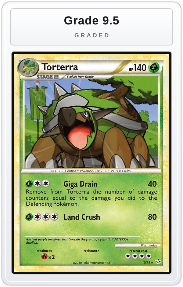 Graded - Torterra — Grade 9.5 graded overlay