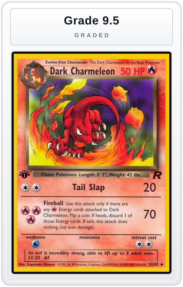 Graded - Dark Charmeleon — Grade 9.5 graded overlay