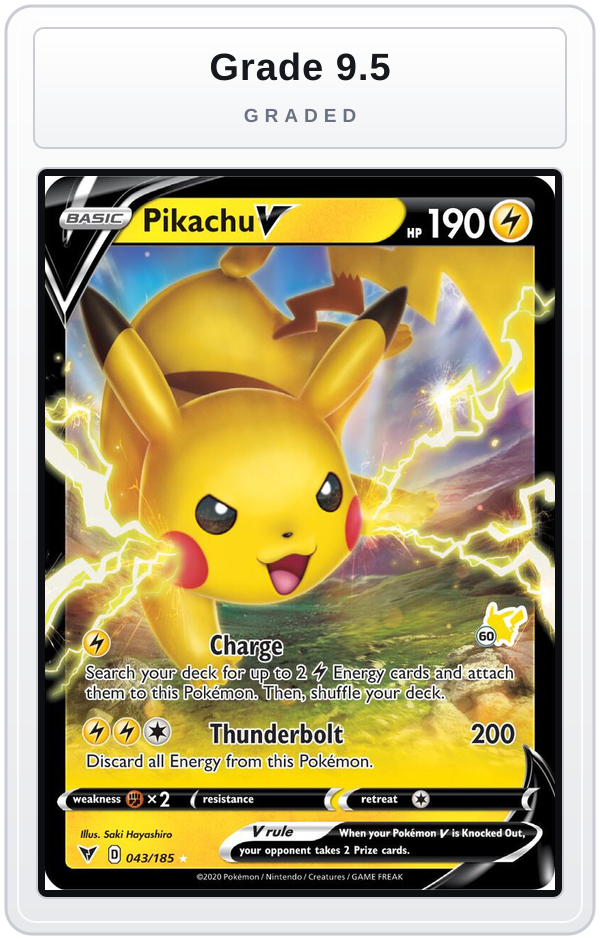 Graded - Pikachu V - 043/185 (