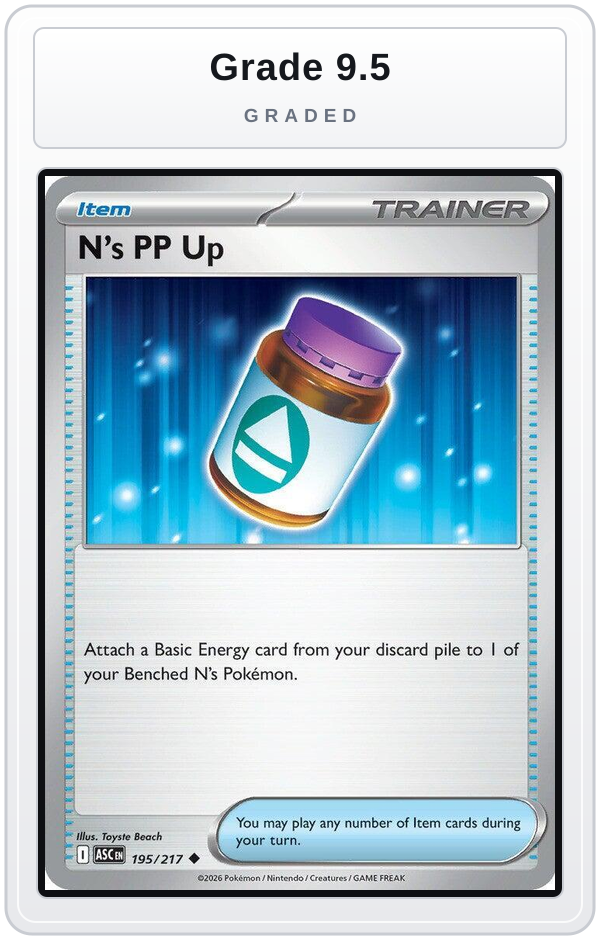 Graded - N's PP Up - 195/217 — Grade 9.5 graded overlay