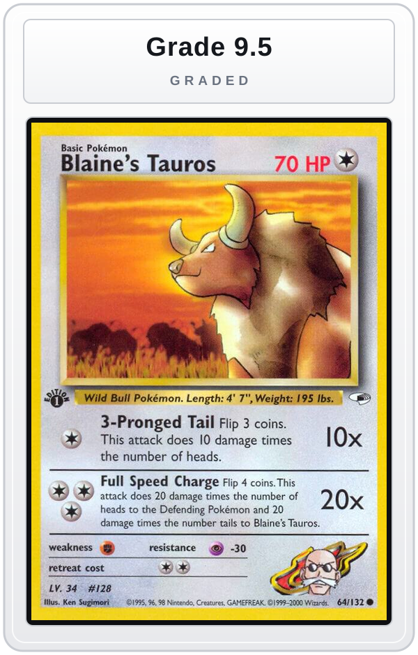 Graded - Blaine's Tauros — Grade 9.5 graded overlay