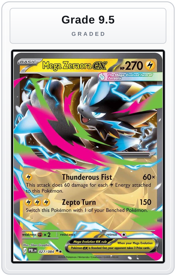 Graded - Mega Zeraora ex - 027/084 — Grade 9.5 graded overlay