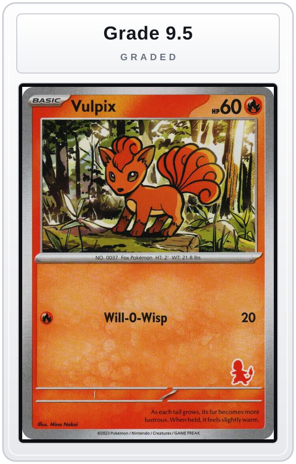 Graded - Vulpix — Grade 9.5 graded overlay