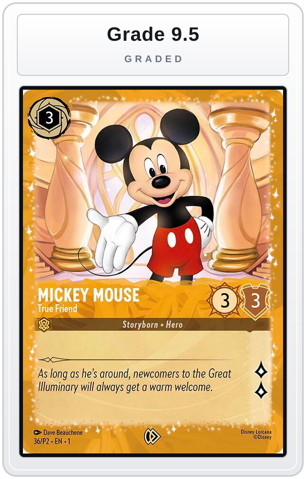 Graded - Mickey Mouse - True Friend (Puzzle Promo) — Grade 9.5 graded overlay