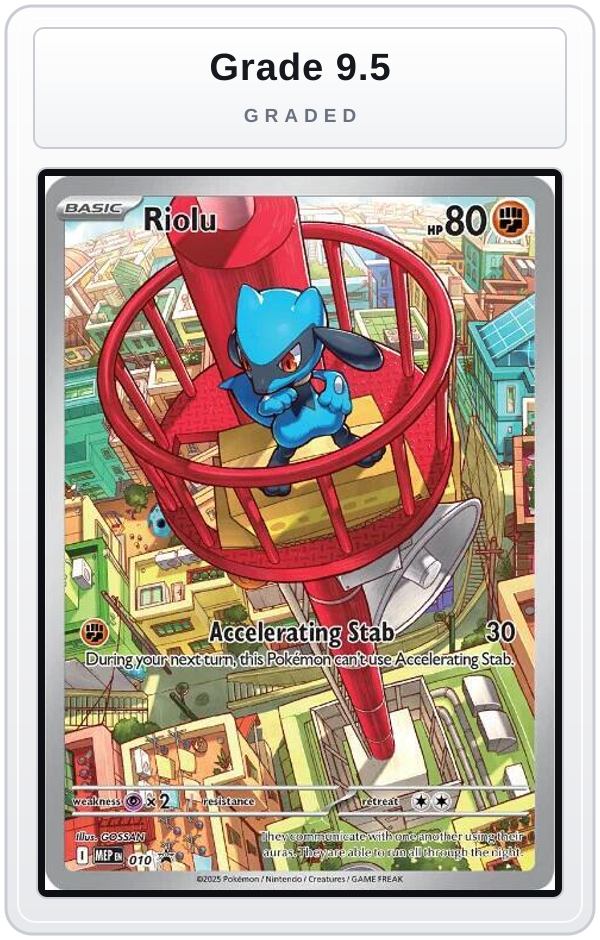 Graded - Riolu - 010 — Grade 9.5 graded overlay