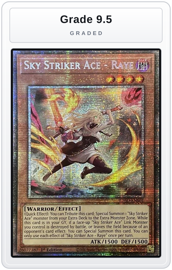 Graded - Sky Striker Ace - Raye (Alternate Art) (Starlight Rare) — Grade 9.5 graded overlay