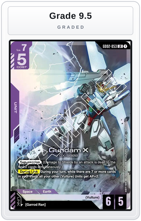 Graded - Gundam X (GD02-053) — Grade 9.5 graded overlay