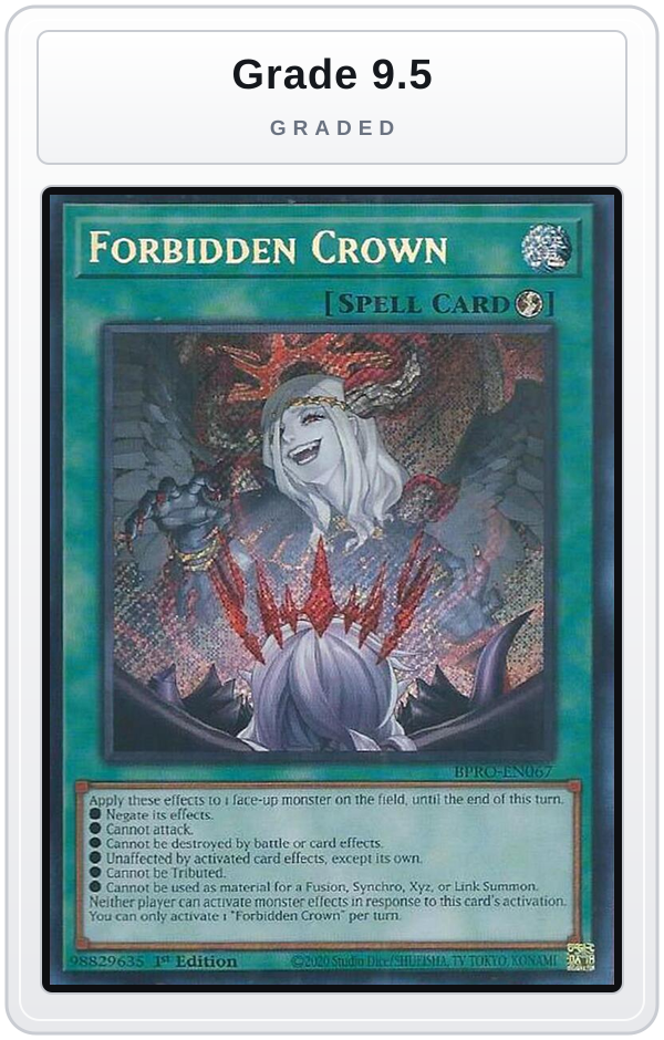 Graded - Forbidden Crown — Grade 9.5 graded overlay