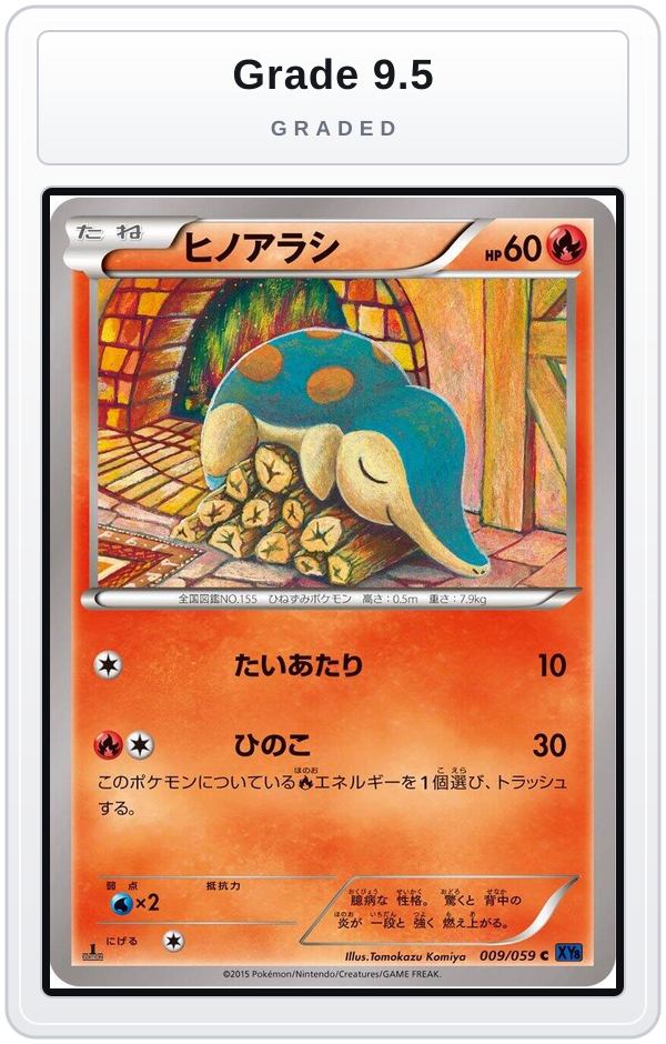 Graded - Cyndaquil — Grade 9.5 graded overlay