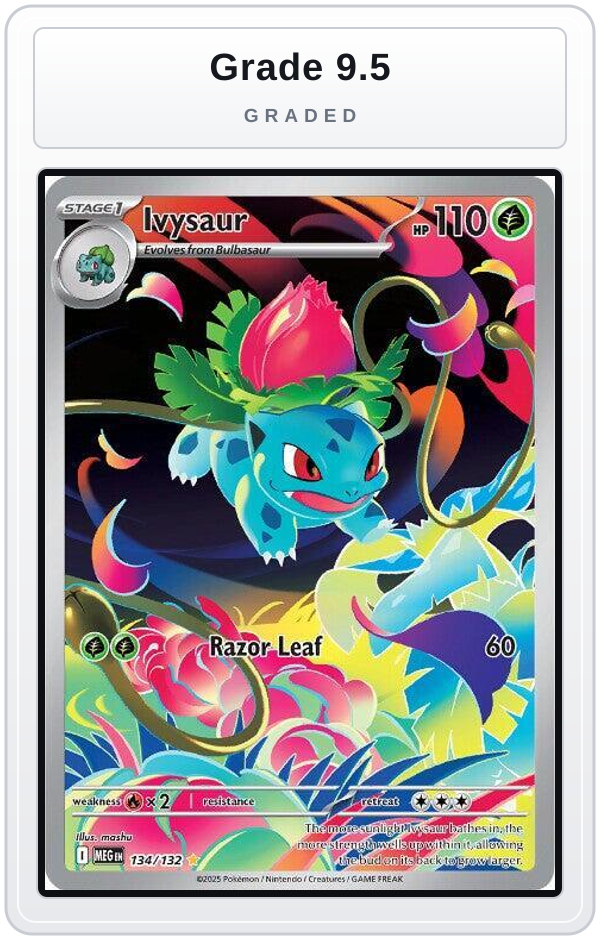 Graded - Ivysaur - 134/132 — Grade 9.5 graded overlay