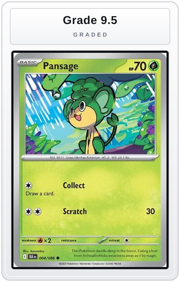 Graded - Pansage — Grade 9.5 graded overlay