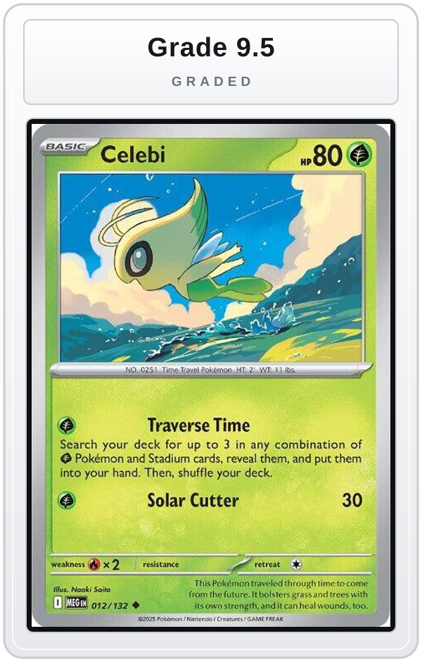 Graded - Celebi — Grade 9.5 graded overlay