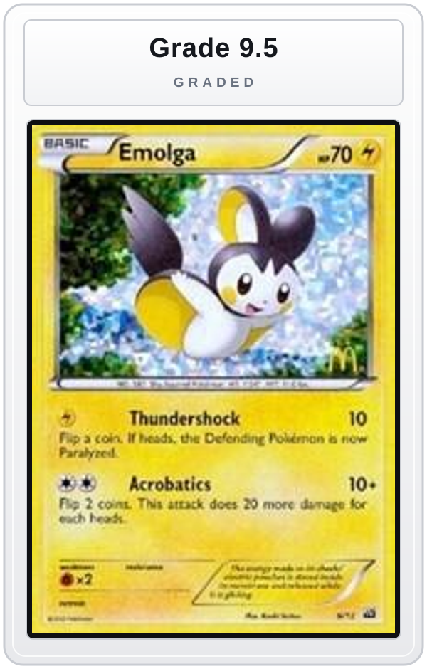 Graded - Emolga - 6/12 — Grade 9.5 graded overlay