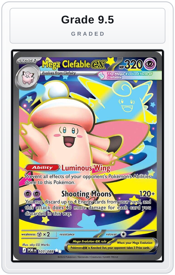 Graded - Mega Clefable ex - 103/088 — Grade 9.5 graded overlay