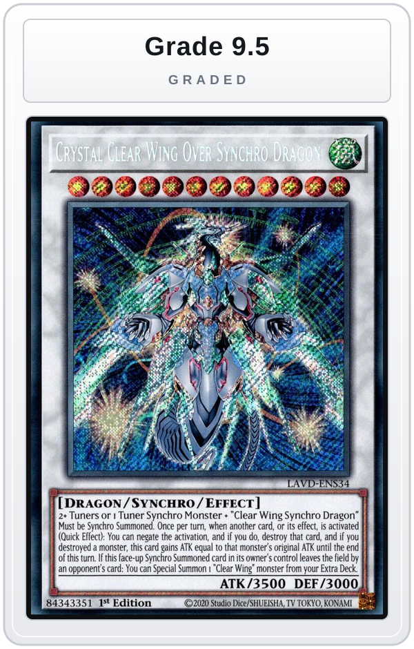 Graded - Crystal Clear Wing Over Synchro Dragon — Grade 9.5 graded overlay